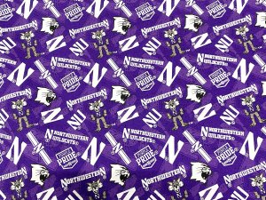 Quilting Cotton Print Fabric - Northwestern University Wildcat