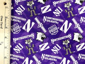 Quilting Cotton Print Fabric - Northwestern University Wildcat