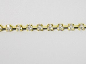 Rhinestone Banding - Cup Chain R12 - Single Row Gold 4mm