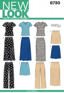 New Look 6730 MISSES TOP, SKIRT, AND PANTS