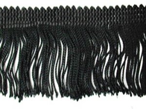 Rayon Chainette Fringe - Black #2 -  15 inch
