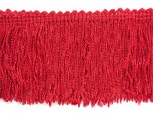 Rayon Chainette Fringe - Red #12, 15 inch