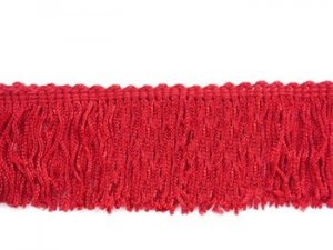 Rayon Chainette Fringe - Red #12, 2 inch
