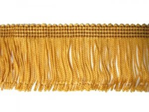 Rayon Chainette Fringe - Mustard Gold #3 - 4 inch
