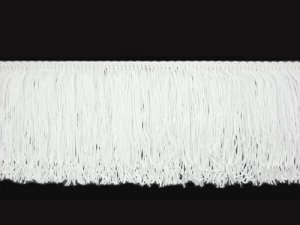 Wholesale Rayon Chainette Fringe - White #1 - 4 inch  -   36 yards