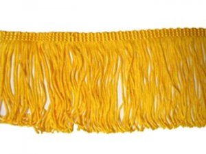 Wholesale Rayon Chainette Fringe - Flag Gold #16, 6 inch  -  18 yards