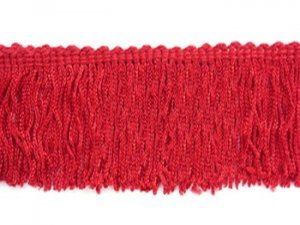 Wholesale Rayon Chainette Fringe - Red #12 -  6 inch  -  18 yards