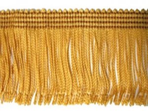 Wholesale Rayon Chainette Fringe - Mustard Gold #3 - 9 inch   -  18 yards
