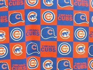 Chicago Cubs Fabric - Polar Fleece - Block Print #6526-D
