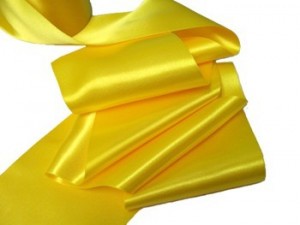 Wholesale Double Faced Satin Ribbon - 3.75" Yellow #81 - 27.5 yards