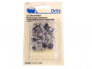Dritz- Decorative Pearl Snap Fasteners, 12 Count