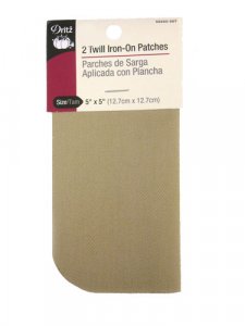 Dritz- Twill Iron-On Patches, 2 Count Tan