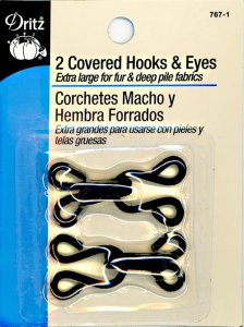 Dritz 2 Covered Hooks and Eyes 767- Black