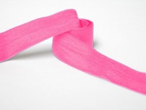 Wholesale Fold Over Elastic - Shocking Pink #12  -   5/8" wide   5 yard roll