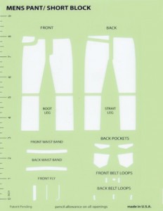 Fashion Design Template - Mens Pant-Short Block Template #FDT104