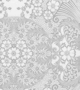 Wholesale Oilcloth - Paradise Lace Silver on White - 12 yds