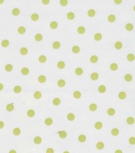 Oilcloth - Polka Dots - Lime Green Dots on White