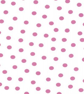 Oilcloth - Polka Dots - Pink Dots on White