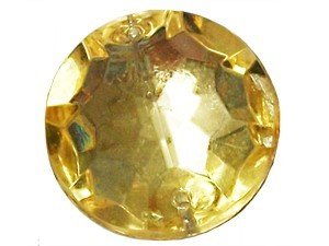 Wholesale Acrylic Jewels - Light Topaz Sew-In Gemstone - Large Round, 18mm - 144 jewels, 1 gross