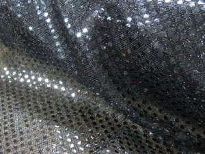 Wholesale Faux Sequin Knit Fabric - 1127 Black  25 yards