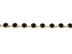 Rhinestone Banding - Cup Chain SS16 - Single Row - Jet