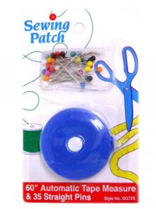 Sewing Patch Tape Measure and Straight Pins