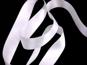 Silk Satin Ribbon 3/4" White