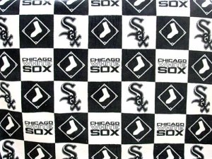 Chicago White Sox Fabric - Polar Fleece - Block Print #6573-B