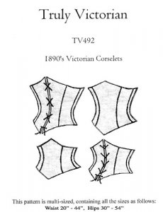 Truly Victorian #492 - 1890's  Victorian Corselets - Corset Sewing Pattern