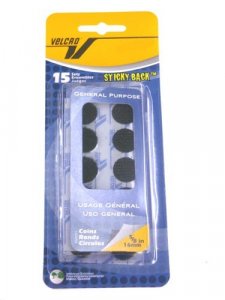 Velcro- Sticky Back Dots, 15 Sets Black