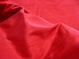 Silk Dupioni Fabric - Red ***Temporarily out of Stock***
