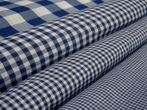 Wholesale Gingham Check Fabric - Navy 20 yards