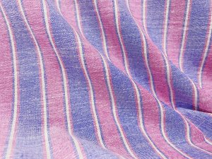Palm Harbor Stripes - Red-Indigo col.02 - Linen Cotton Fabric