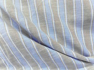 Palm Harbor Stripes - Chambray Beige col.04 - Linen Cotton Blend