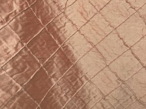 Pintuck Silk Dupioni Fabric - Rose Gold
