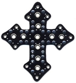 Wholesale Applique - Studded Gothic Cross #989532 - Black, 4.875" x 4.5", 25pcs