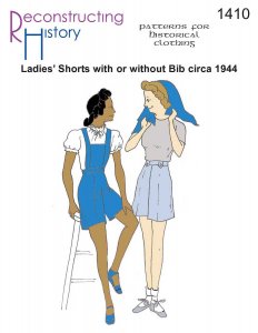 Reconstructing History Pattern #RH1410 - 1944 Ladies' Shorts with or without Bib Sewing Pattern
