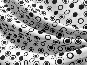 Imported Linen - Black and White Dots - Printed Linen Fabric