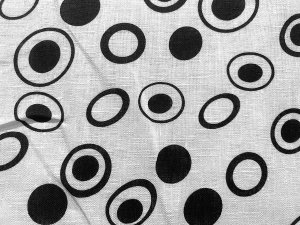 Imported Linen - Black and White Dots - Printed Linen Fabric