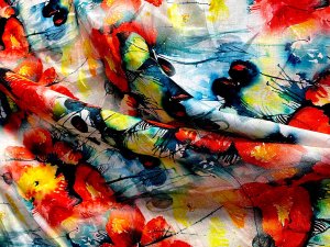Linen Print Fabric - Digital Floral #25TEL02