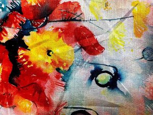 Linen Print Fabric - Digital Floral #25TEL02