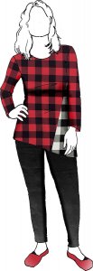 VF216-26 Comet Red Check - Bamboo Knit Buffalo Check Fabric in Red and Black from Telio