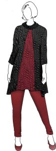 VF221-40 Mystique Onyx - Ruched Black Knit Fabric by Telio