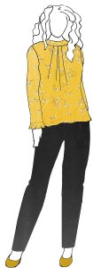 VF223-45 Vista Lā - Wispy Floral on Yellow Crepe Georgette Fabric by Bernard Chaus