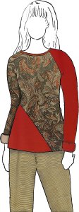 VF235-05 UAP Paisley - Autumnal Suede Knit Fabric