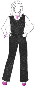 VF252-40 Lion Couture - Elegant Black Stretch-woven Textured Rayon Damask Fabric