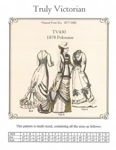 Truly Victorian #430 - 1878 Polonaise  - Historical Dress Pattern