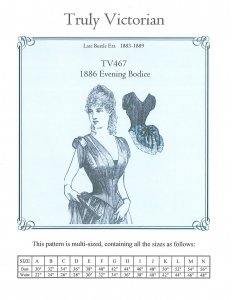 Truly Victorian #467 - 1886 Evening Bodice - Historical Bodice Pattern