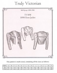 Truly Victorian #498 - 1898 Eton Jacket - Historical Jacket Pattern