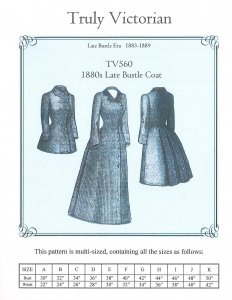 Truly Victorian #560 - 1880's Late Bustle Coat - Historical Coat Pattern